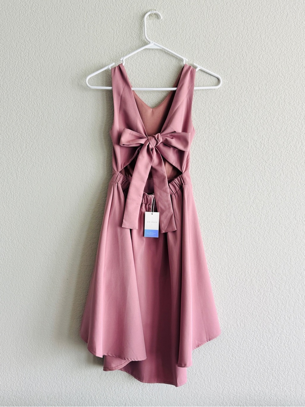 Bow-Back Sleeveless Dress in Dusty Rose